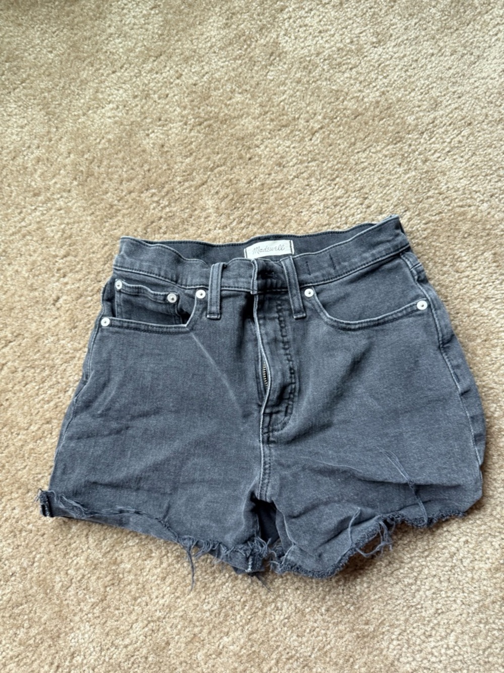 Madewell High-Rise Washed Black Denim Shorts sz 26